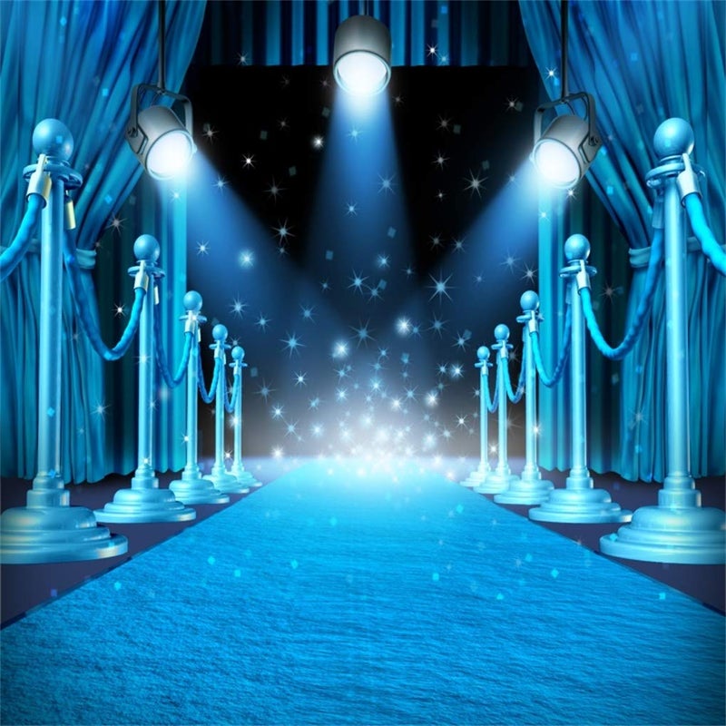 Yeele 8x8ft Photography Backdrop Stage Lights Red Carpet Background for Photo Shoots Luxury VIP Royals Club Party Event Decoration Banner Adult Kids Photo Booth Vinyl Studio Props - Image 1
